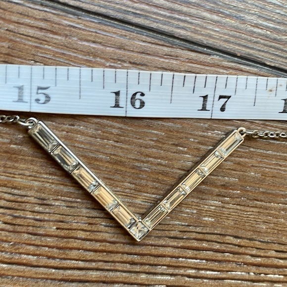 Silver Emerald Cut Cubic Zirconia Long Necklace - Picture 7 of 7